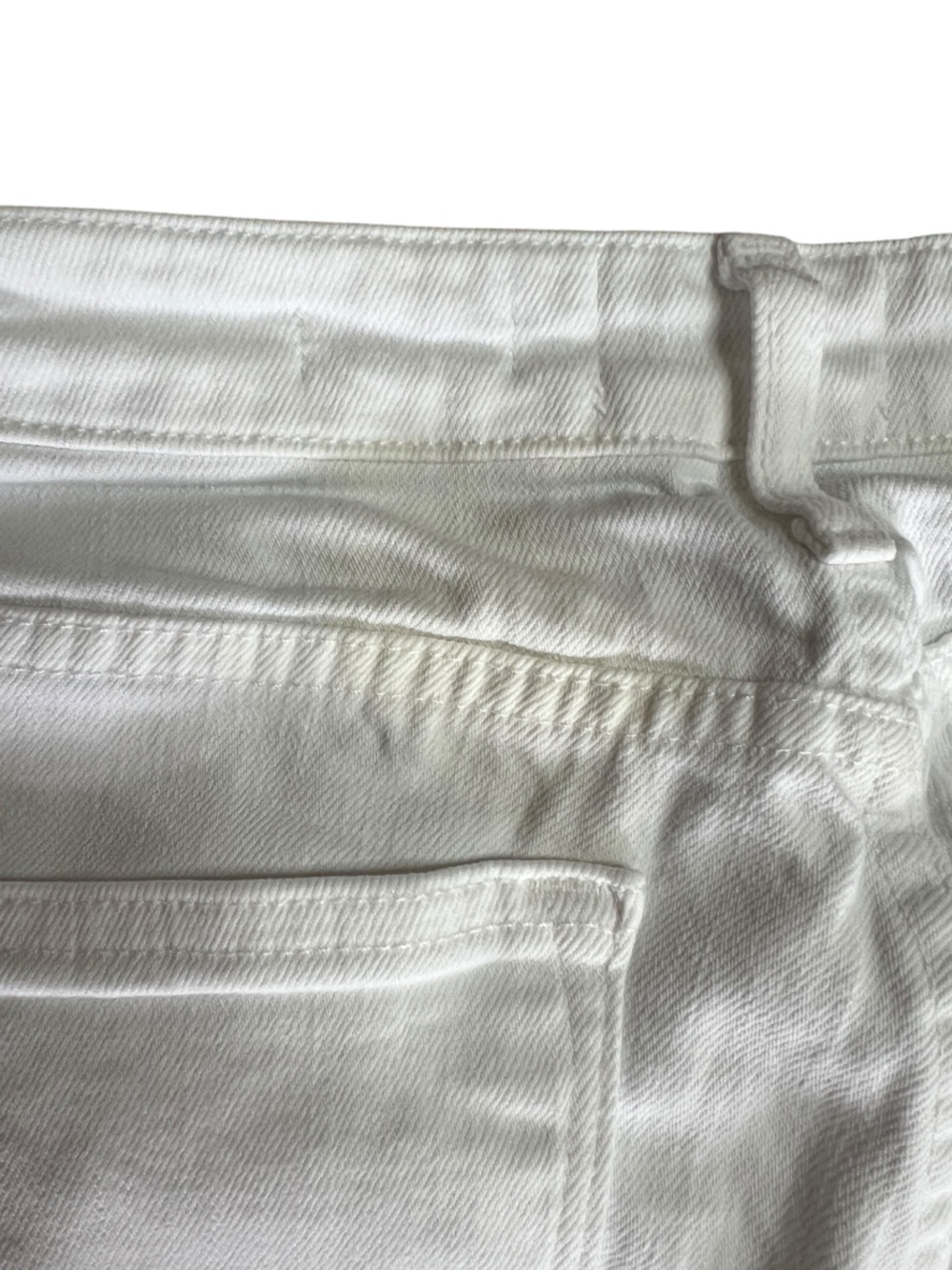 L.T.J Sicily White Jeans 25 Cropped Straight Raw Hem High Rise Made USA Denim - Picture 10 of 10